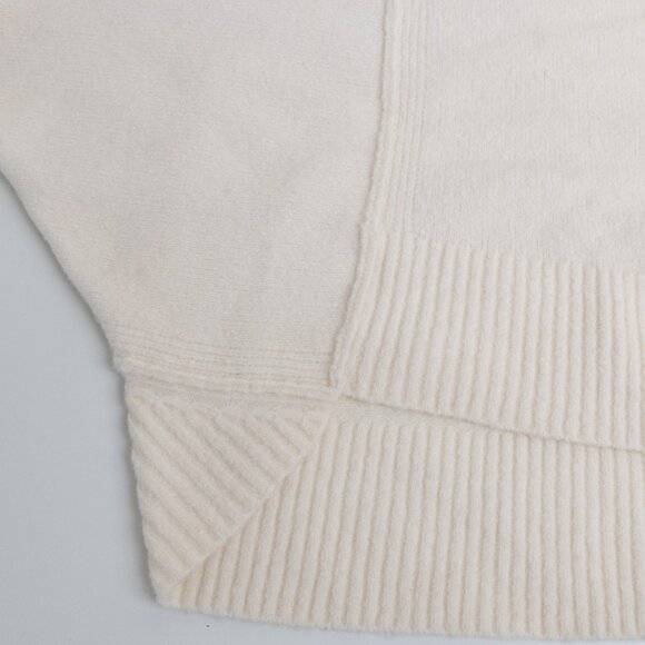 All Saints Lock Roll Neck Relaxed Fit Jumper Wool Yak Blend Soft Chalk White - Picture 10 of 14